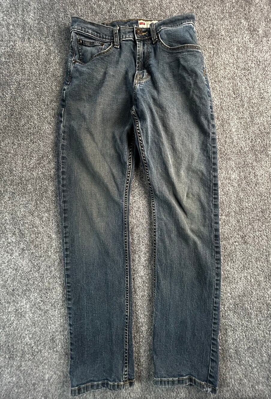 Wrangler Athletic Fit Jeans Men's 28x30 Dark Wash Stretch Straight Leg Denim - Picture 1 of 8
